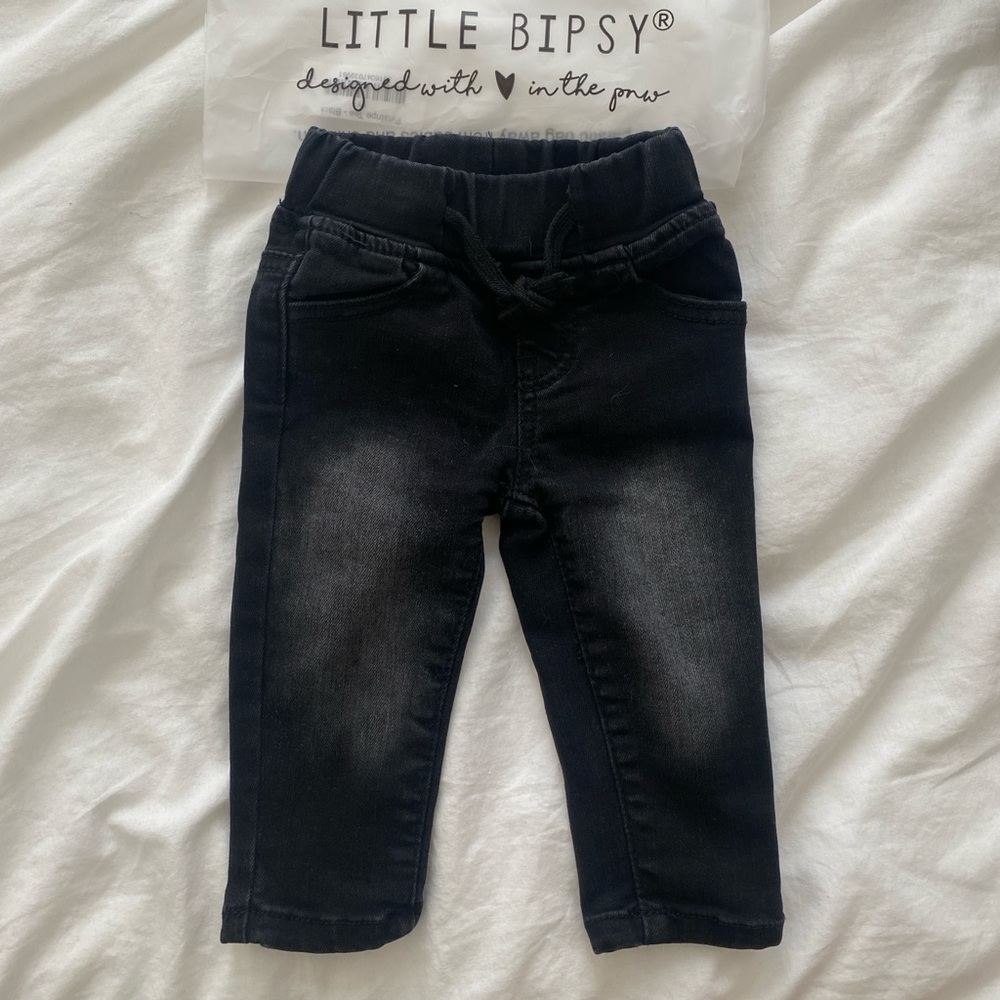 Little Bipsy faded wash black baby jeans